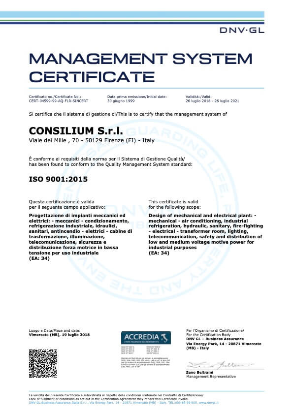 Certificato Qualita ISO 9001-2015 scad. 26.07.2021